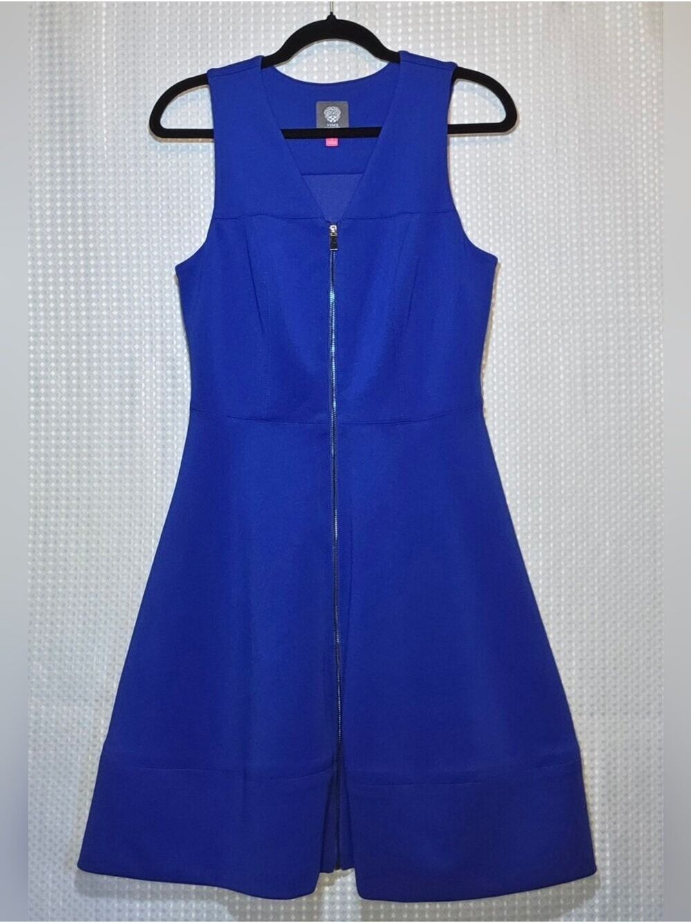 Vince Camuto Cobalt Blue Zip Front Fit & Flare Dress Size 4 - Picture 11 of 14
